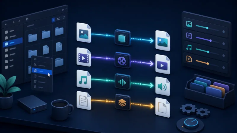 File Converter trên Windows: chuyển đổi ảnh, video, âm thanh và tài liệu từ menu chuột phải