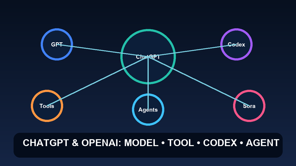 ChatGPT & OpenAI: Toàn cảnh model, Codex, browser, agent và công cụ AI Sơ đồ hệ sinh thái ChatGPT và OpenAI