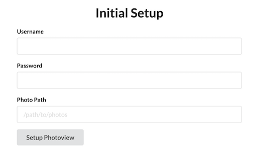 Photoview là gì? Tự host thư viện ảnh cá nhân trên NAS hoặc server riêng Screenshot màn hình thiết lập ban đầu Photoview