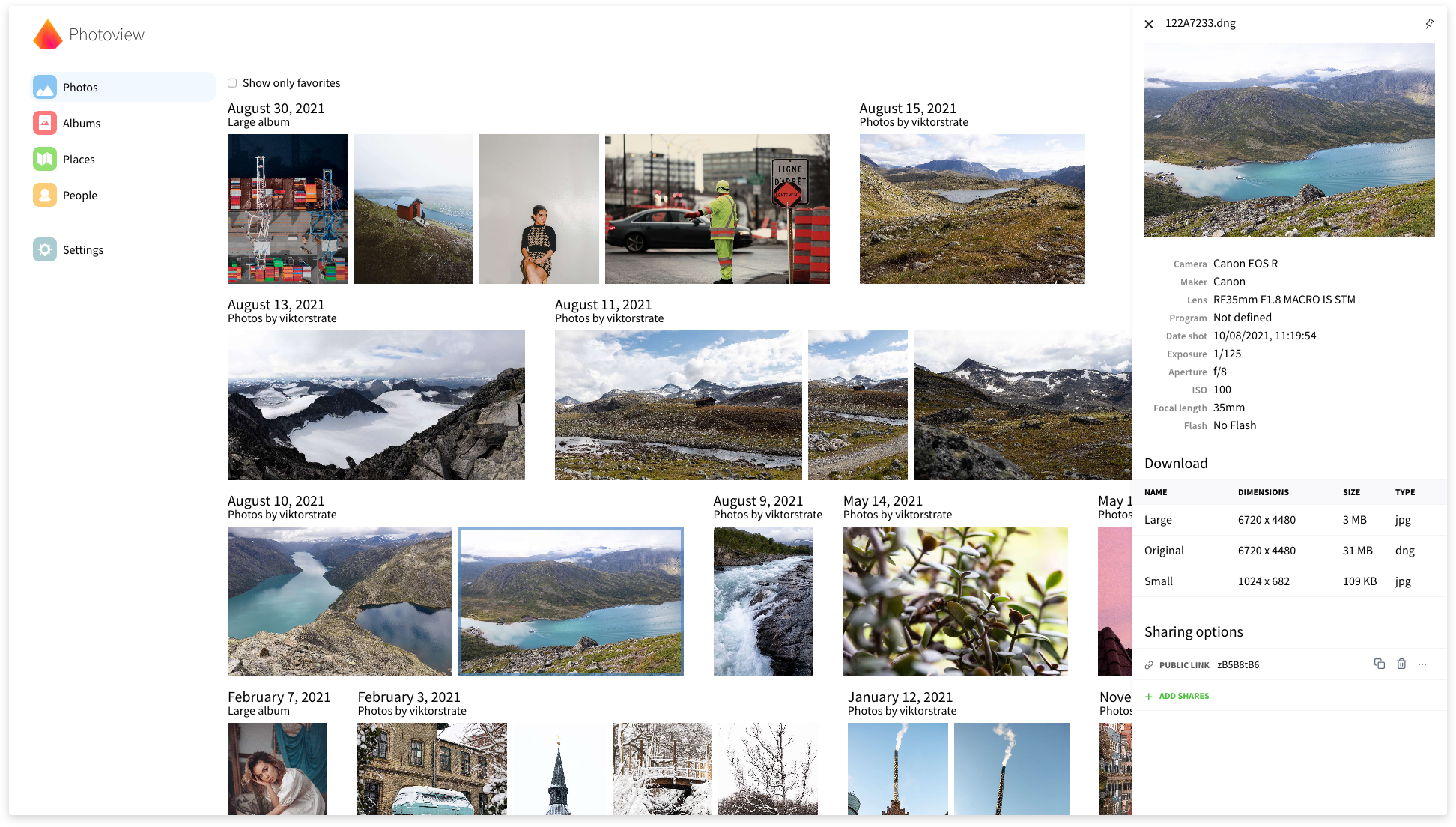 Photoview là gì? Tự host thư viện ảnh cá nhân trên NAS hoặc server riêng Screenshot giao diện timeline Photoview