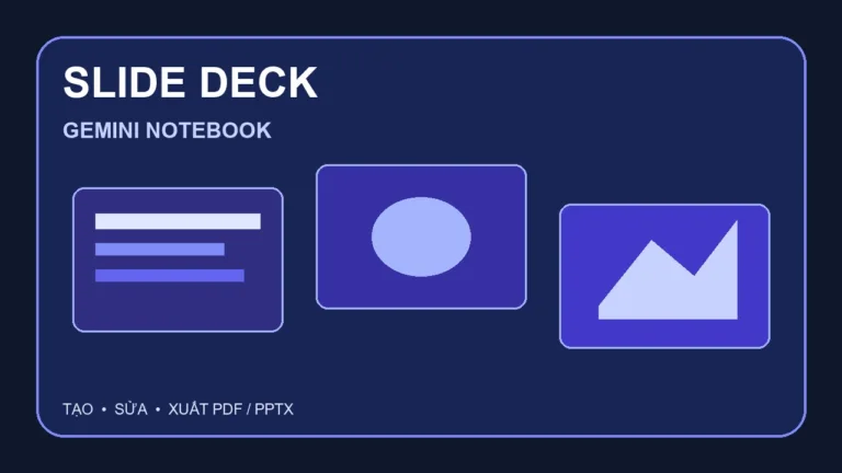 Cách tạo Slide Deck từ tài liệu trong Gemini Notebook Slide Deck trong Gemini Notebook với quy trình tạo, sửa và xuất PDF hoặc PowerPoint