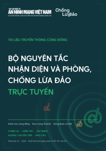 Bìa Sổ tay nhận diện và phòng, chống lừa đảo trực tuyến